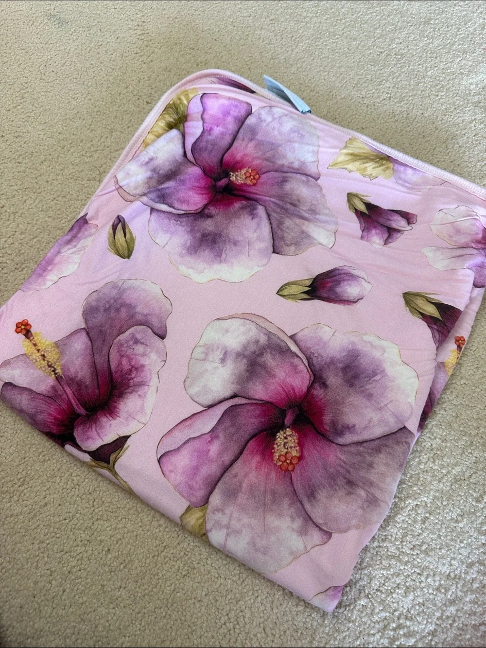 Floral Pink Hooded Towel - Soft White Lining